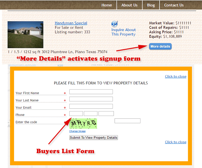 Buyers list form