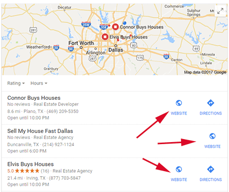 Google Local search results
